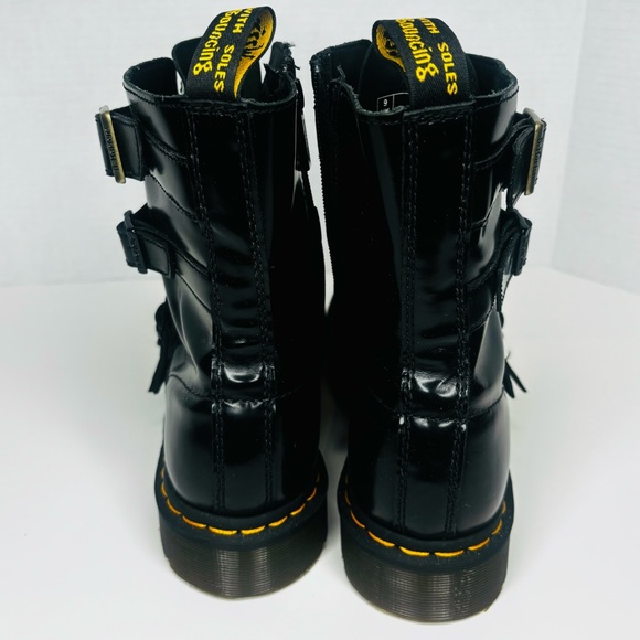Dr Martens Blake ii Black Leather Boots with Gold Buckle Like New - Picture 11 of 13